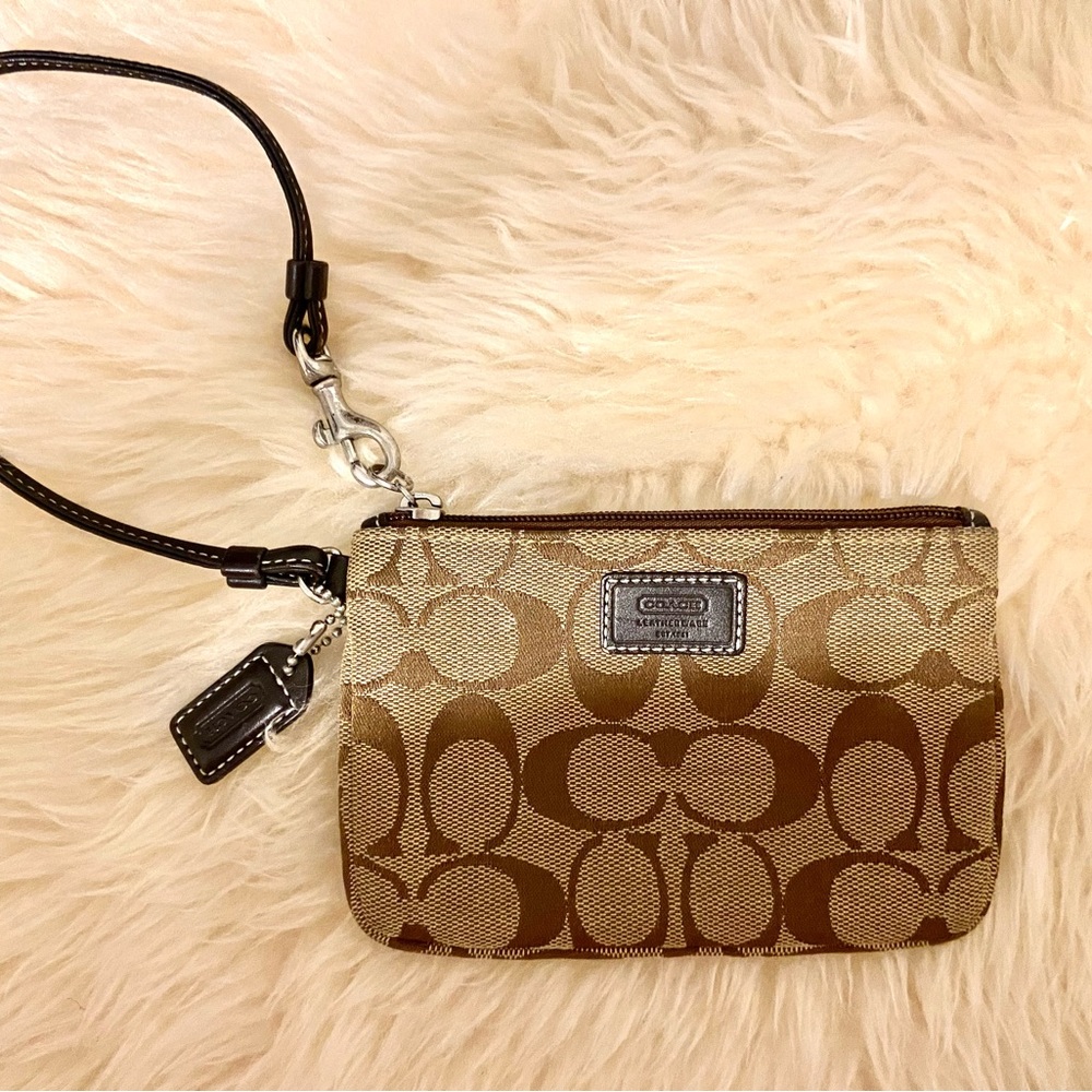 Coach signature wristlet